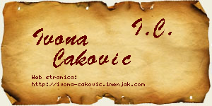 Ivona Caković vizit kartica